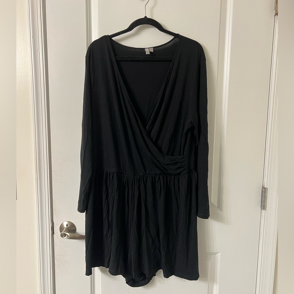 ASOS Size 20 Black Long Sleeve V-Neck Romper